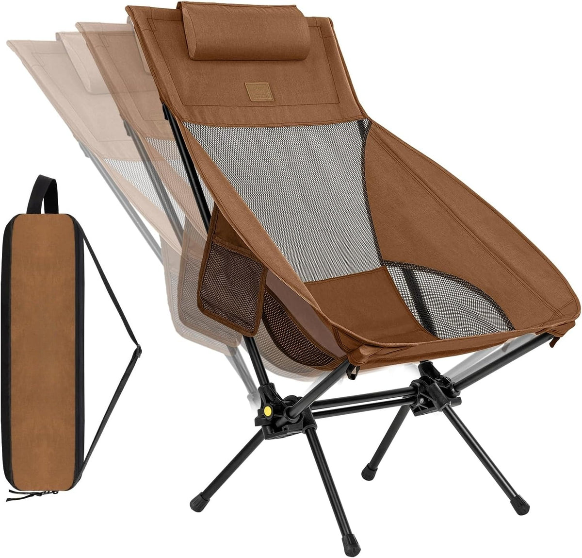 Brown Foldable Portable Camping Rocking Chair
