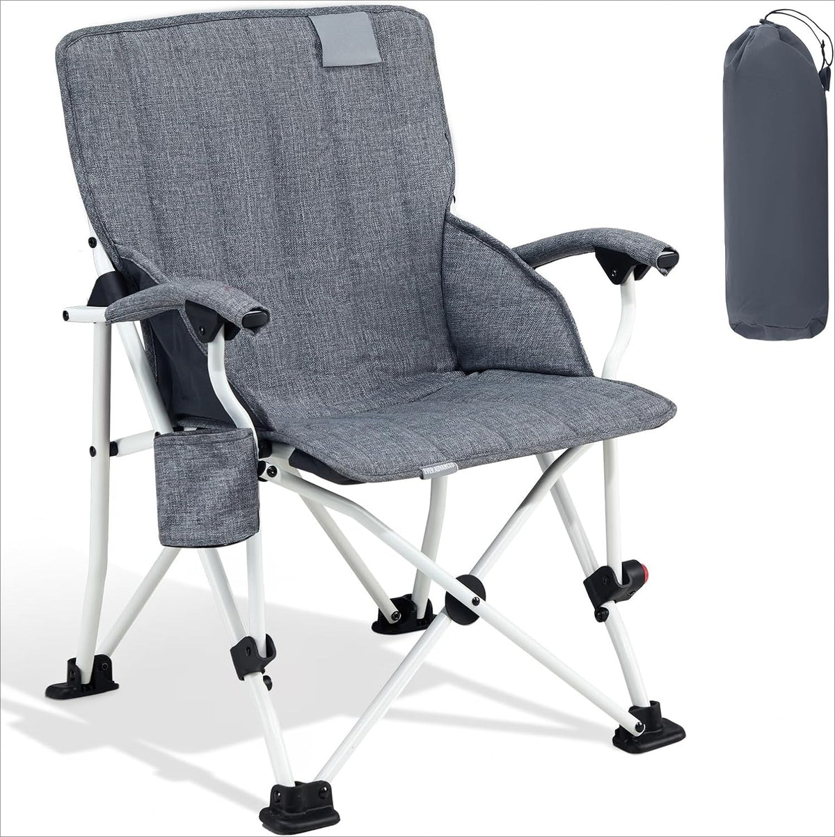 Grey Adjustable Folding Reclining Camping Chair