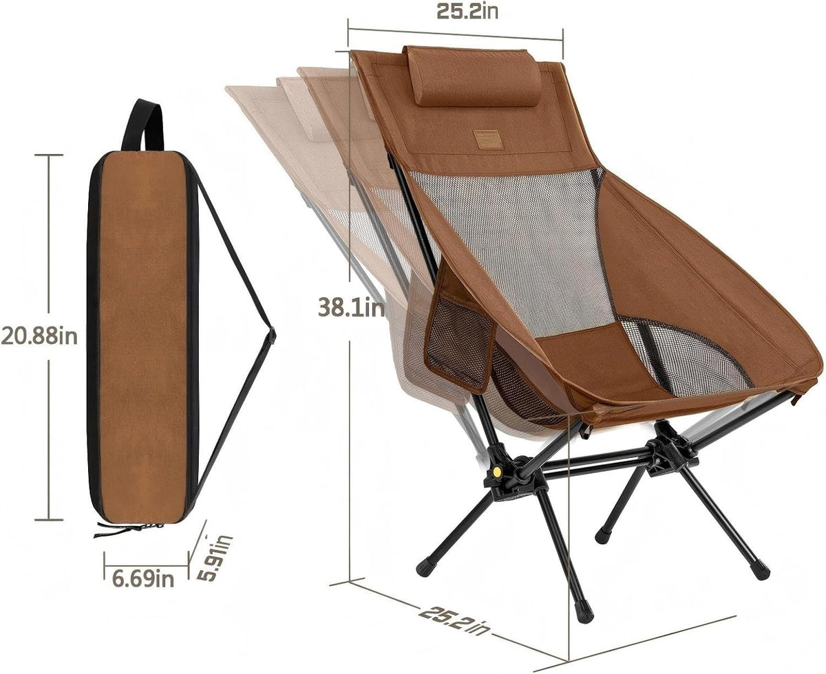 Brown Foldable Portable Camping Rocking Chair