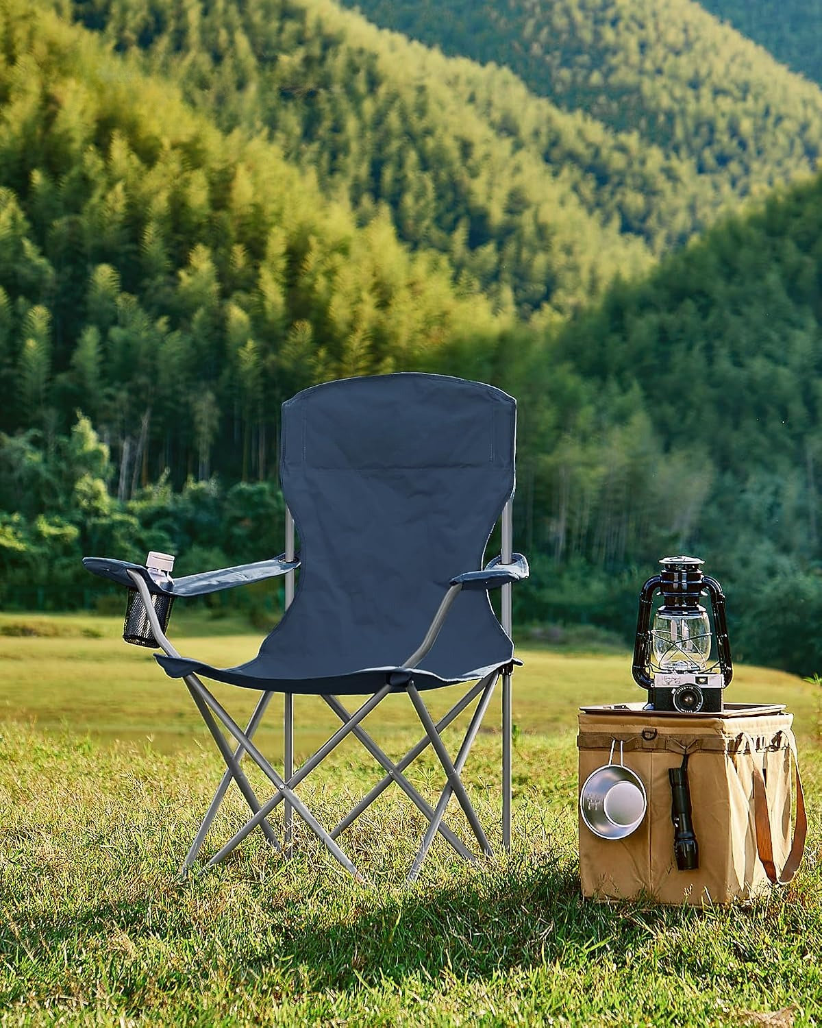 Twilight Blue 2 Pack Folding Camping Chairs