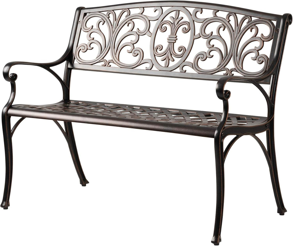 Bronze Cast Aluminum Rustproof Patio Bench