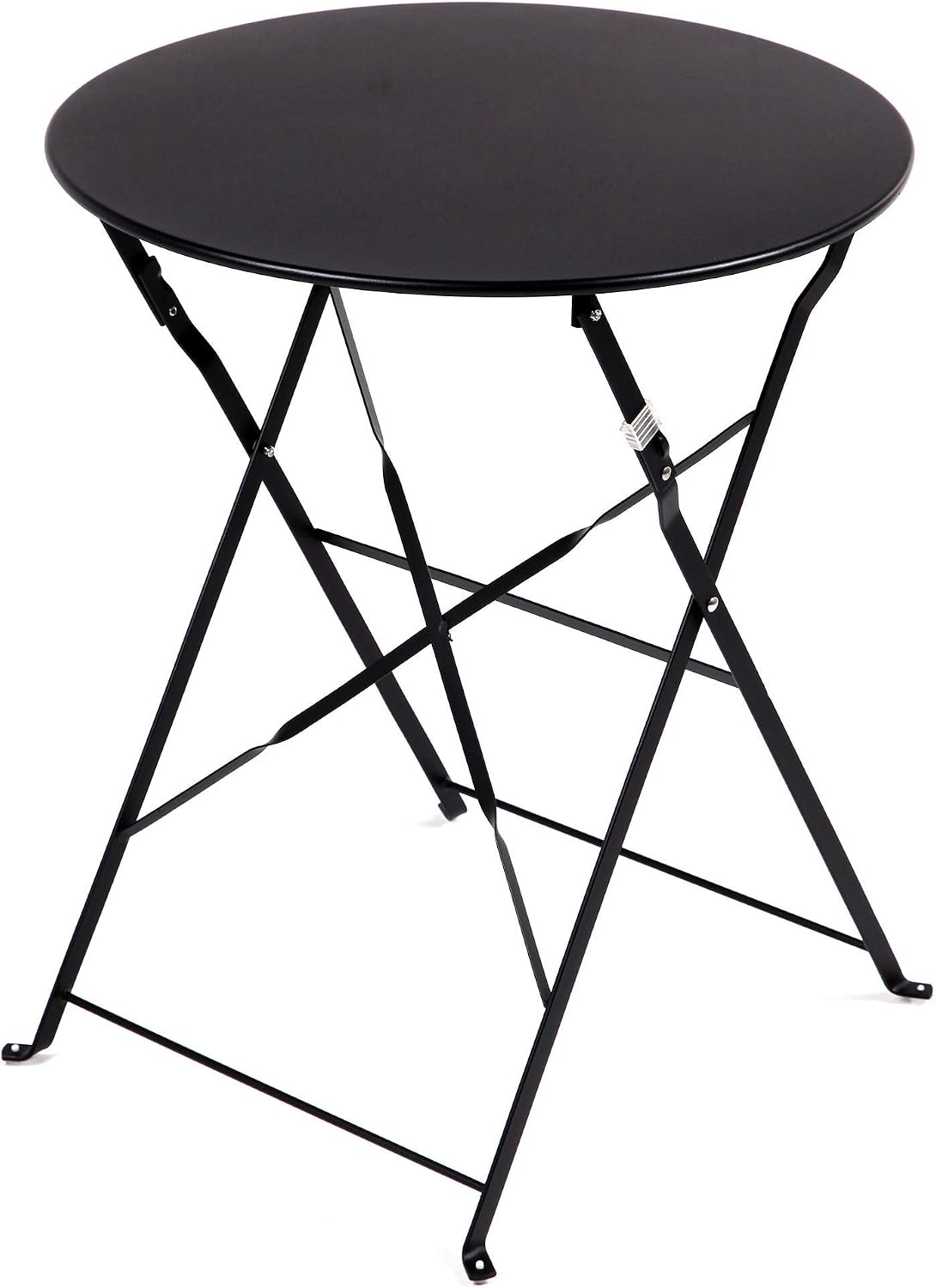 Black Steel Folding 3 Piece Patio Bistro Set