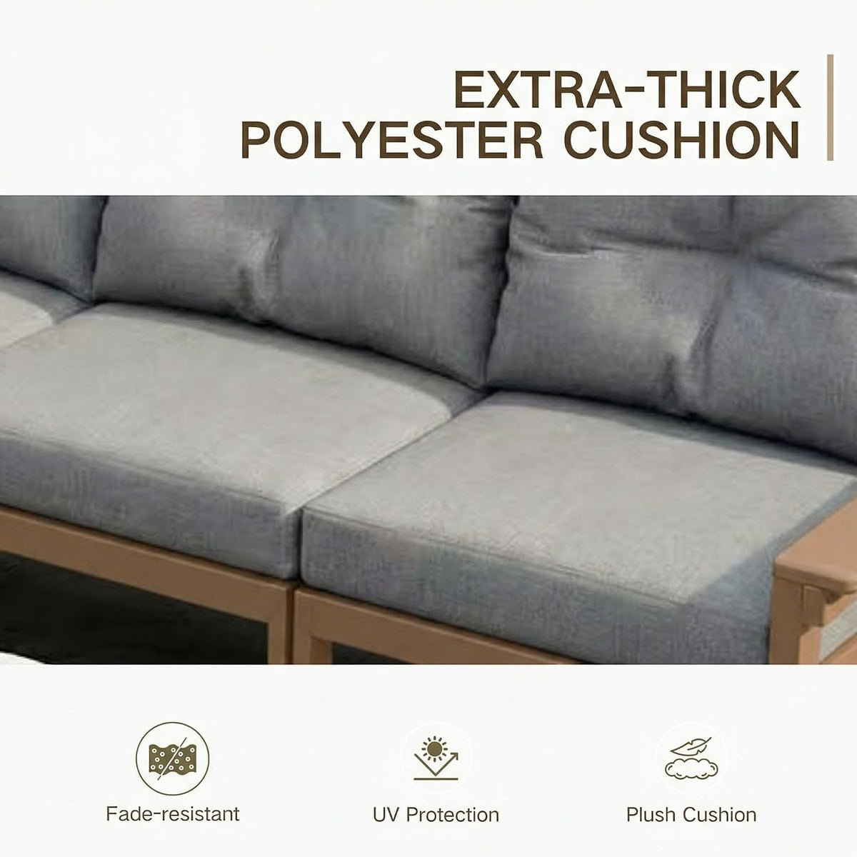 HDPE 5 Seat Outdoor Sectional Sofa Set
