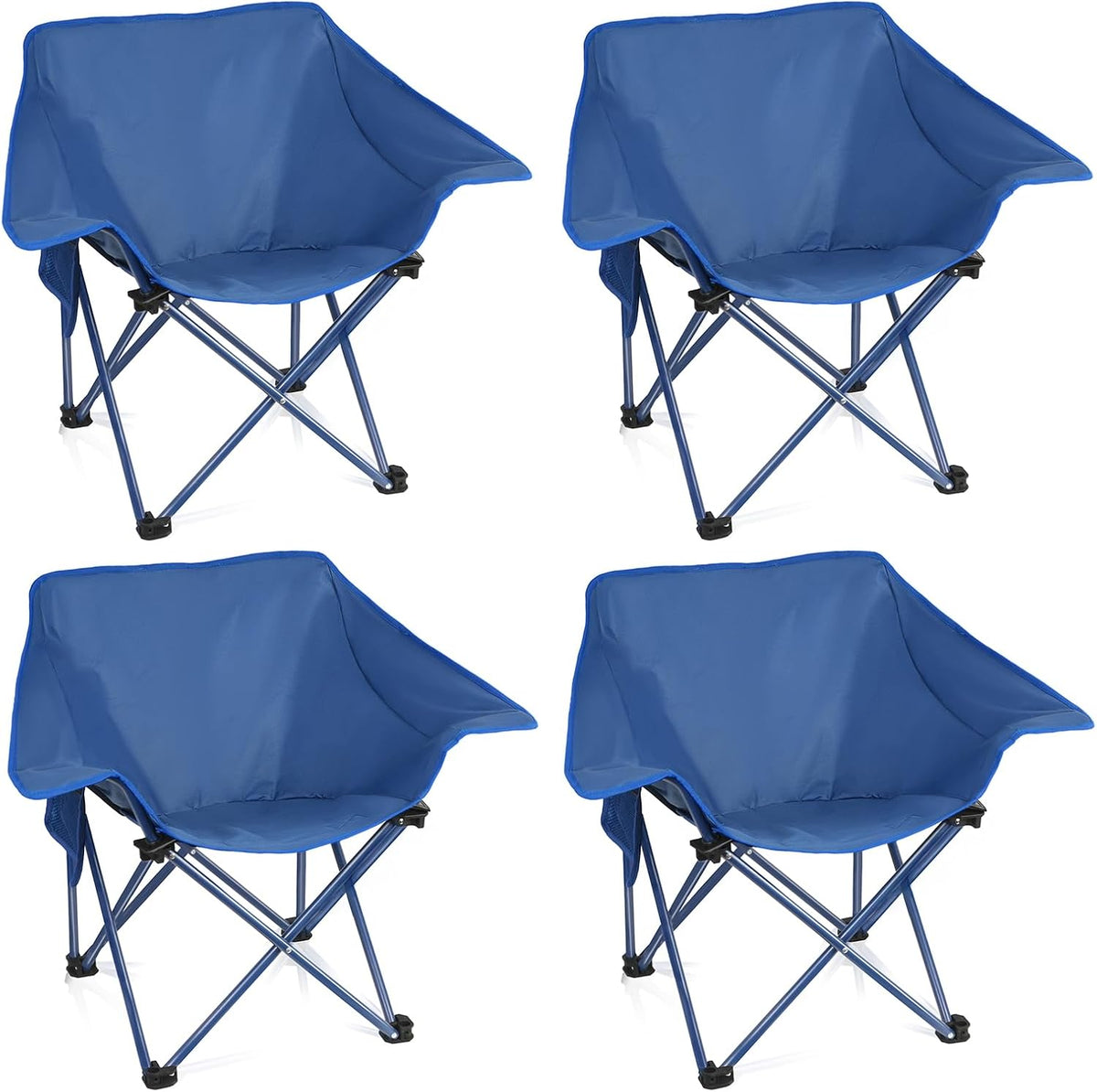 Blue Heavy Duty 4 Pack Folding Camping Chairs