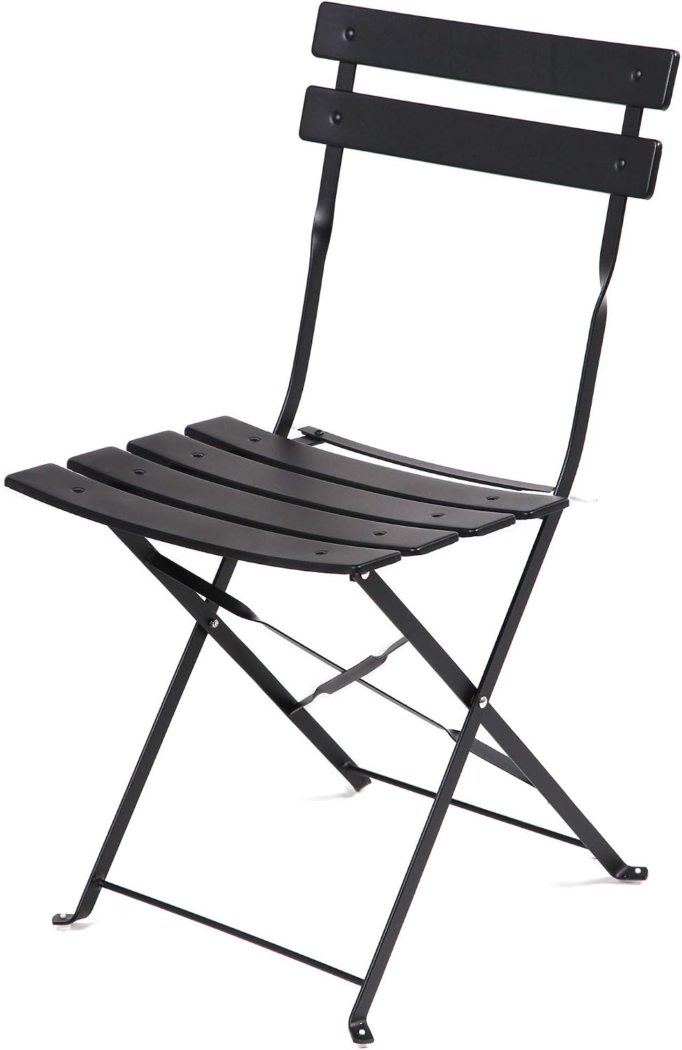 Black Steel Folding 3 Piece Patio Bistro Set