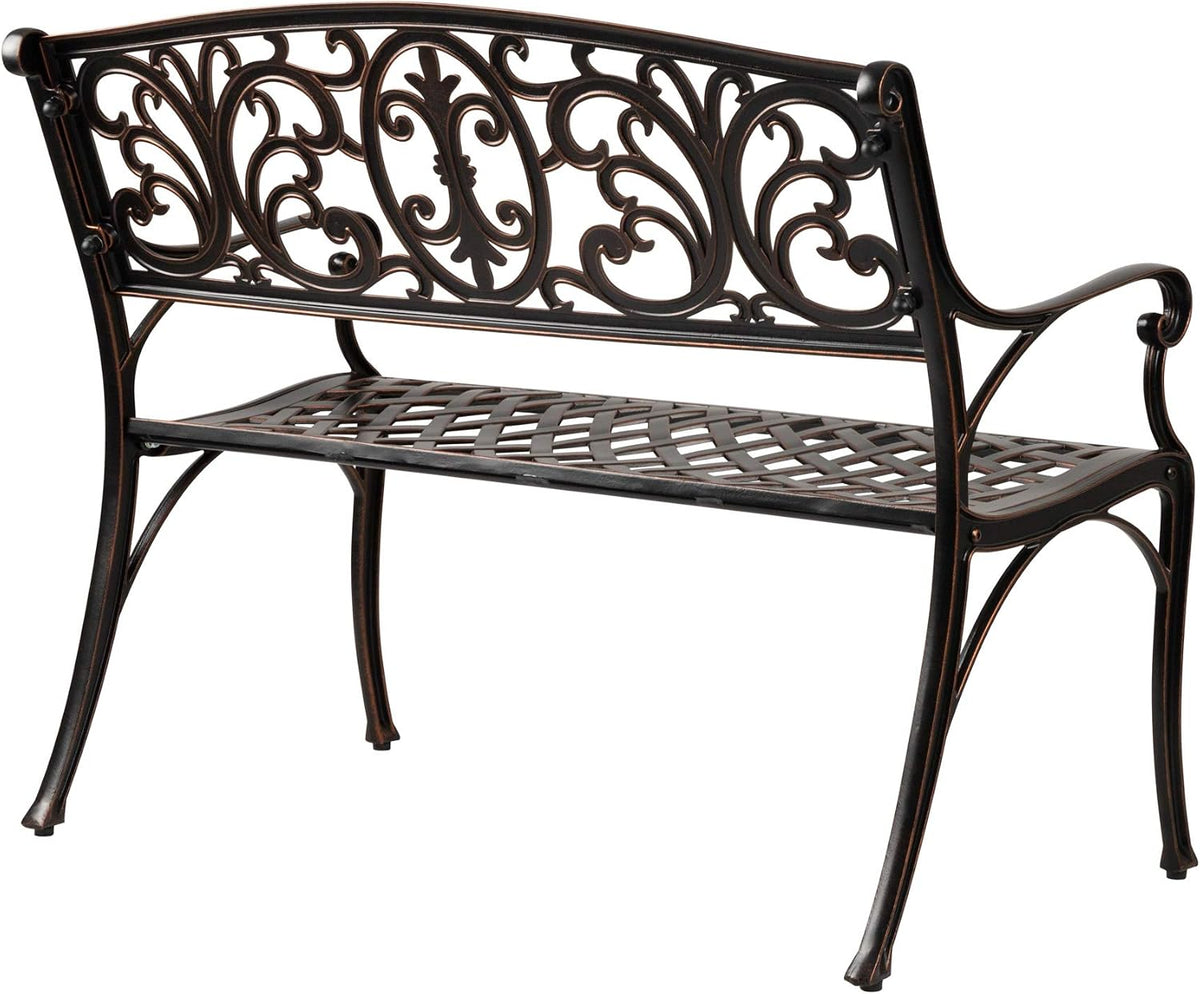 Bronze Cast Aluminum Rustproof Patio Bench