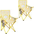 Yellow Mesh Cooler 2 Pack Camping Chairs