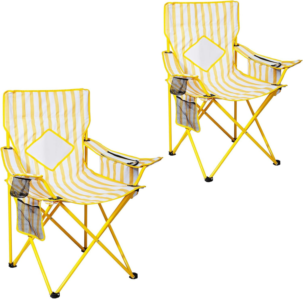 Yellow Mesh Cooler 2 Pack Camping Chairs
