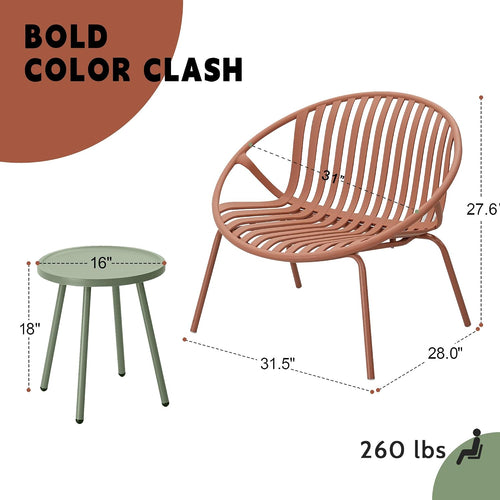 3 Piece Outdoor Patio Bistro Furniture Set