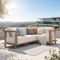 Beige HDPE 4 Piece L Shaped Patio Set