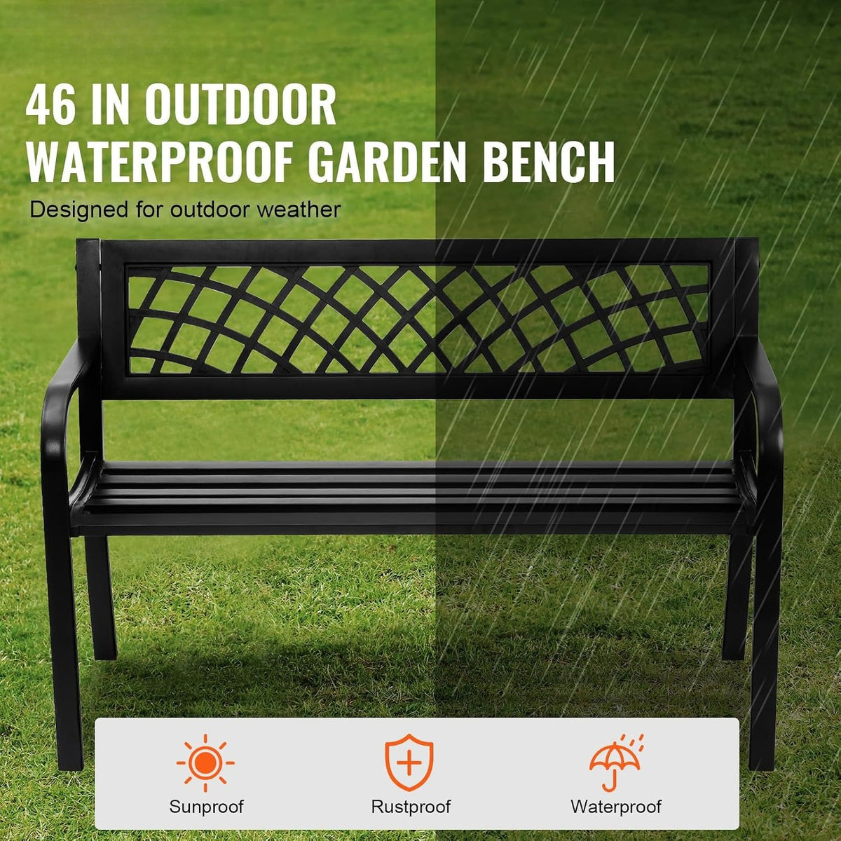Steel Mesh Outdoor Patio Garden Bench