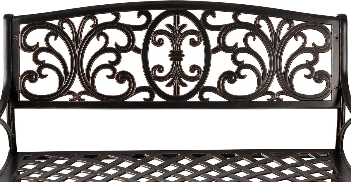 Bronze Cast Aluminum Rustproof Patio Bench