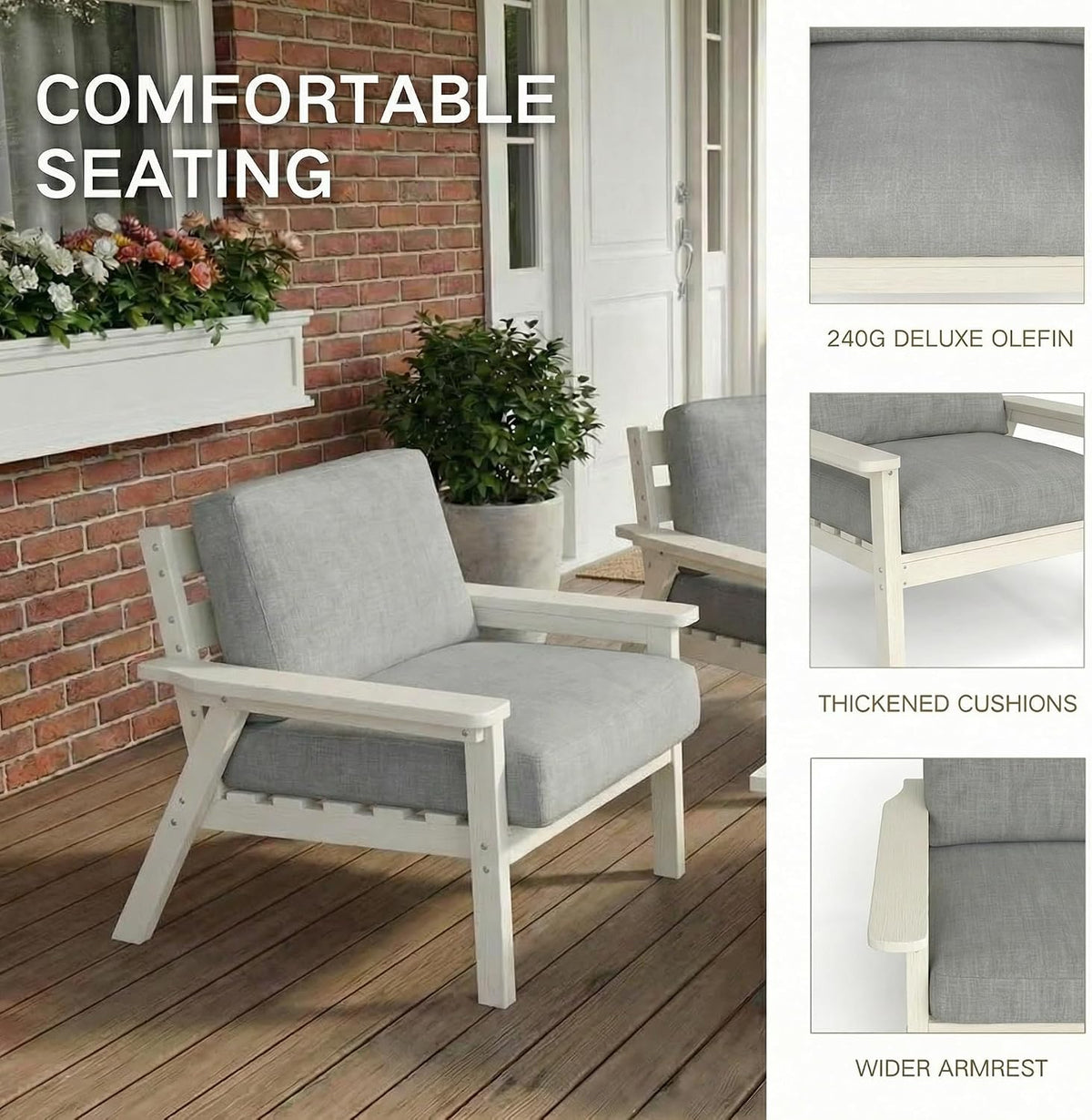 HDPE 6 Piece Outdoor Sectional Sofa Set