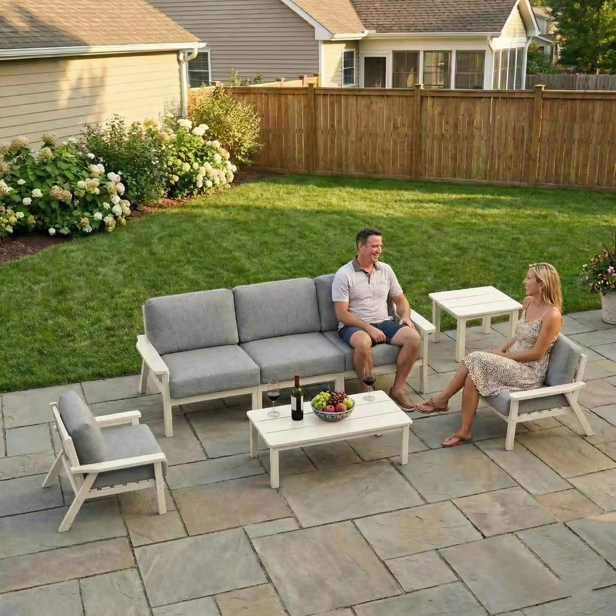 HDPE 6 Piece Outdoor Sectional Sofa Set