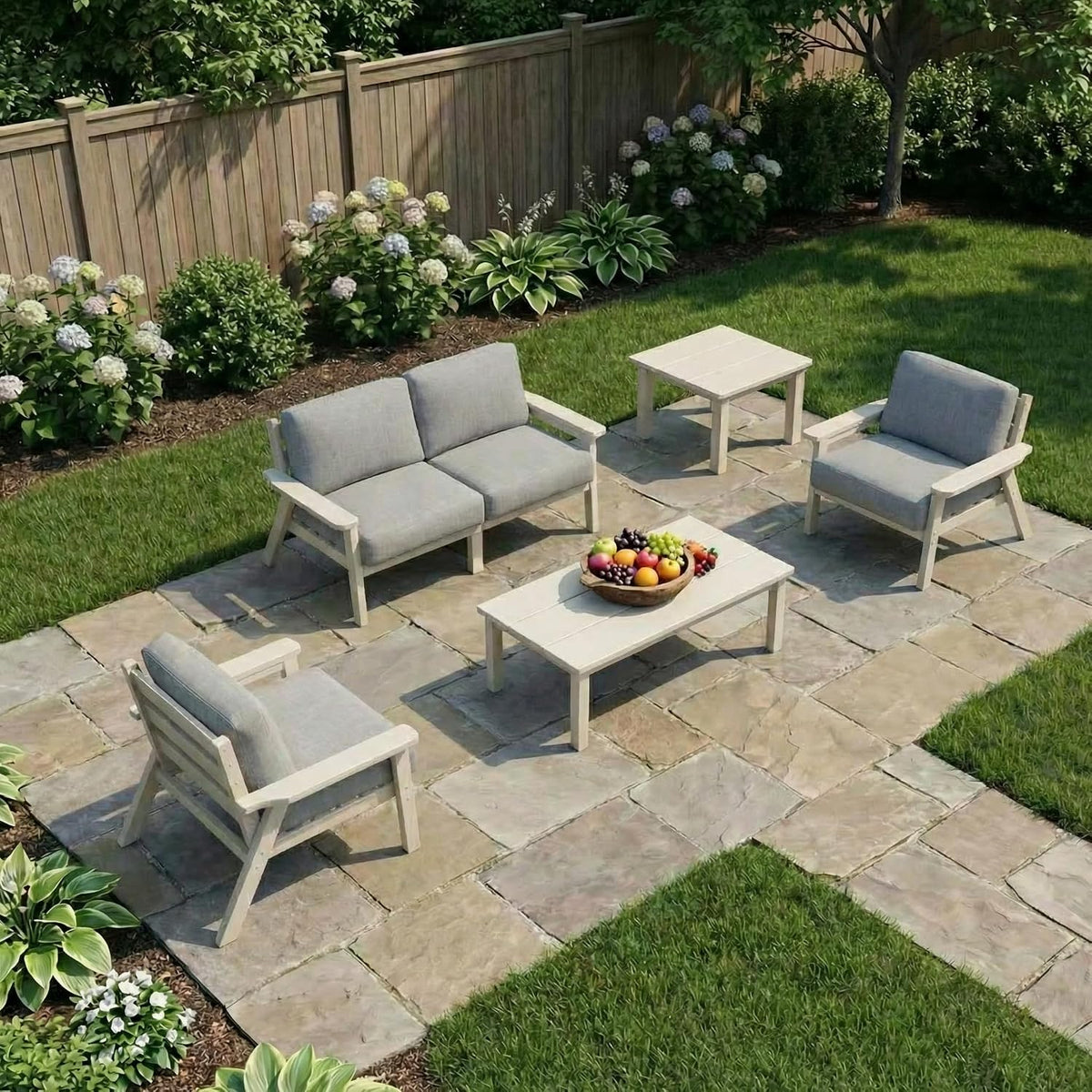 HDPE 6 Piece Outdoor Sectional Sofa Set