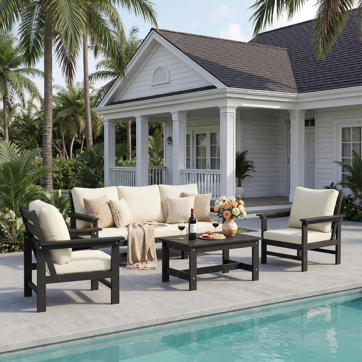 HDPE 6 Piece Modular Patio Sofa Set