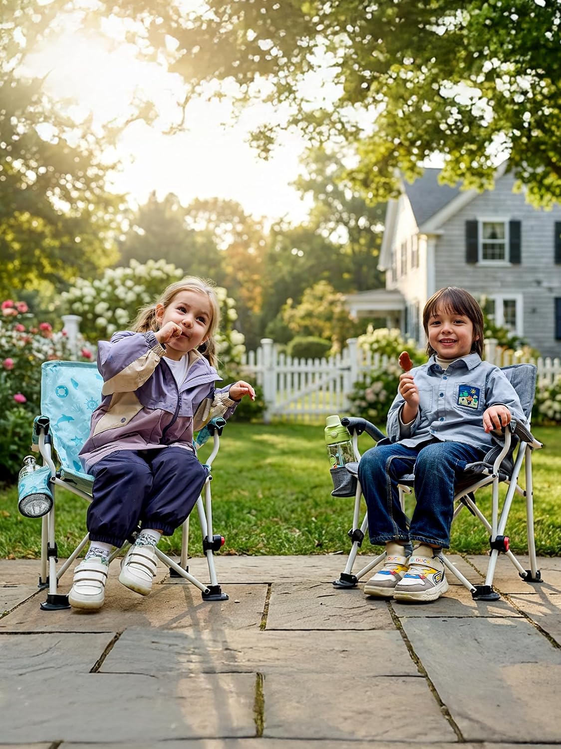 Grey Adjustable Folding Reclining Camping Chair