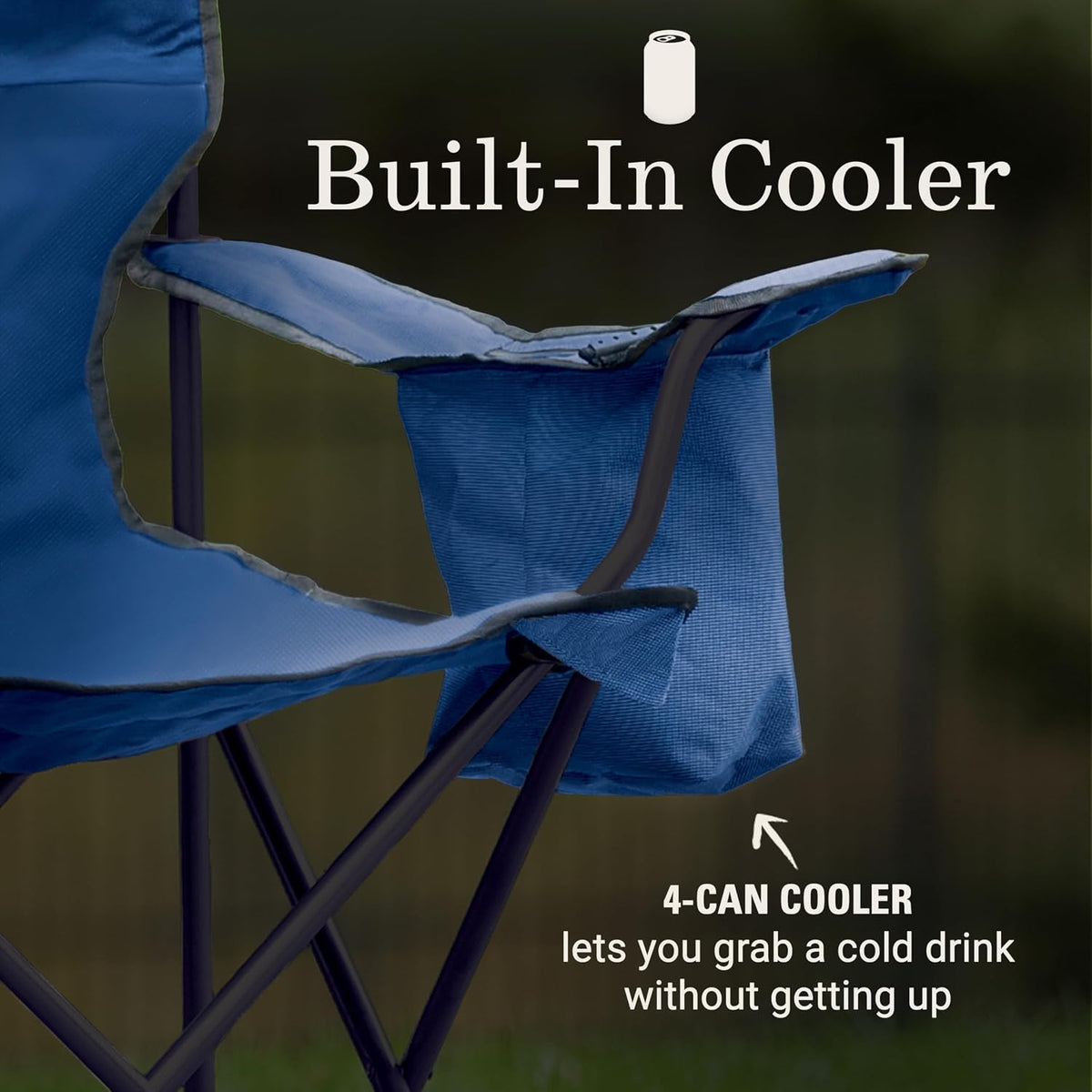 Cooler Padded Portable Folding Camping Chair