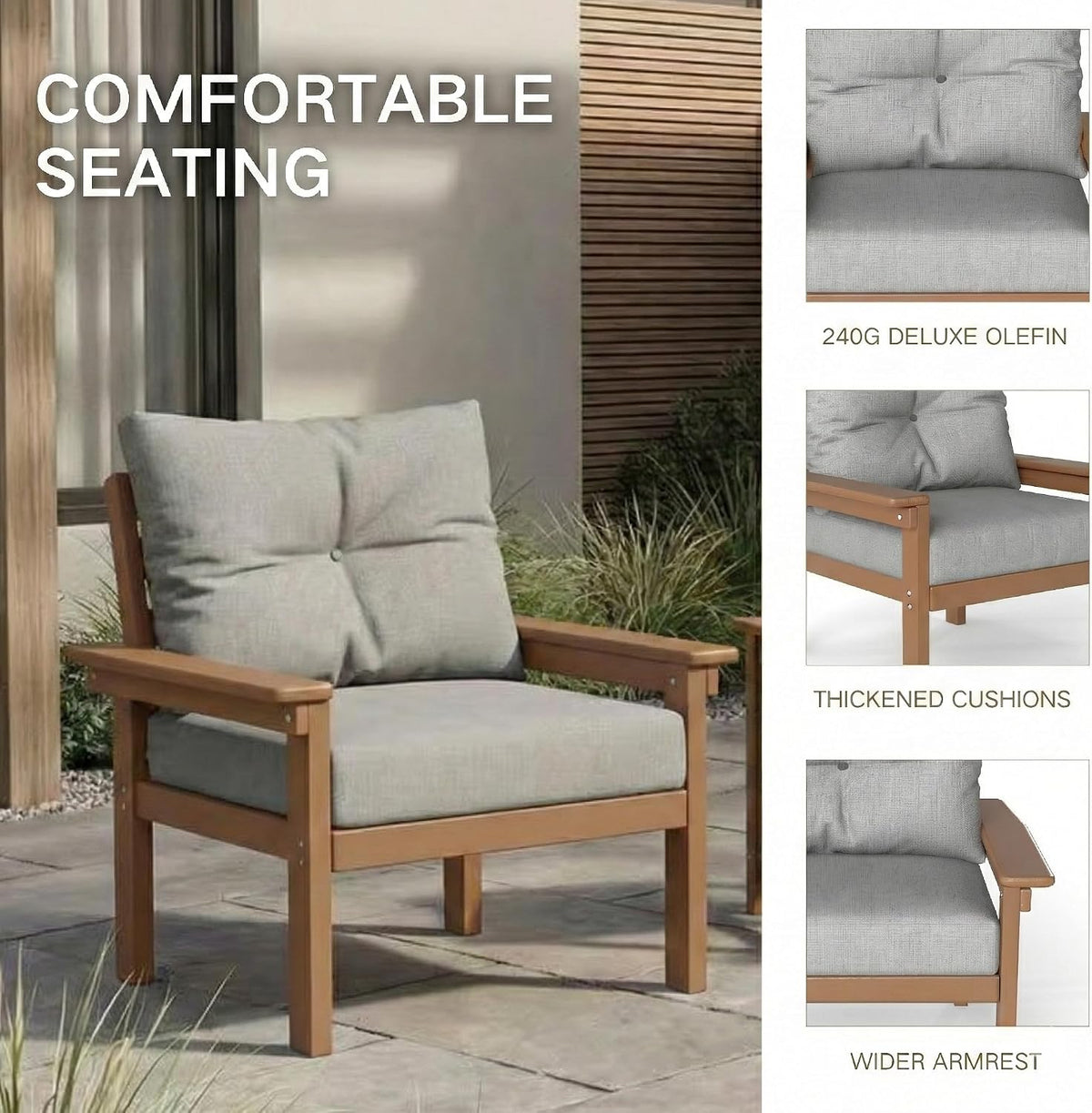 HDPE 5 Seat Outdoor Sectional Sofa Set